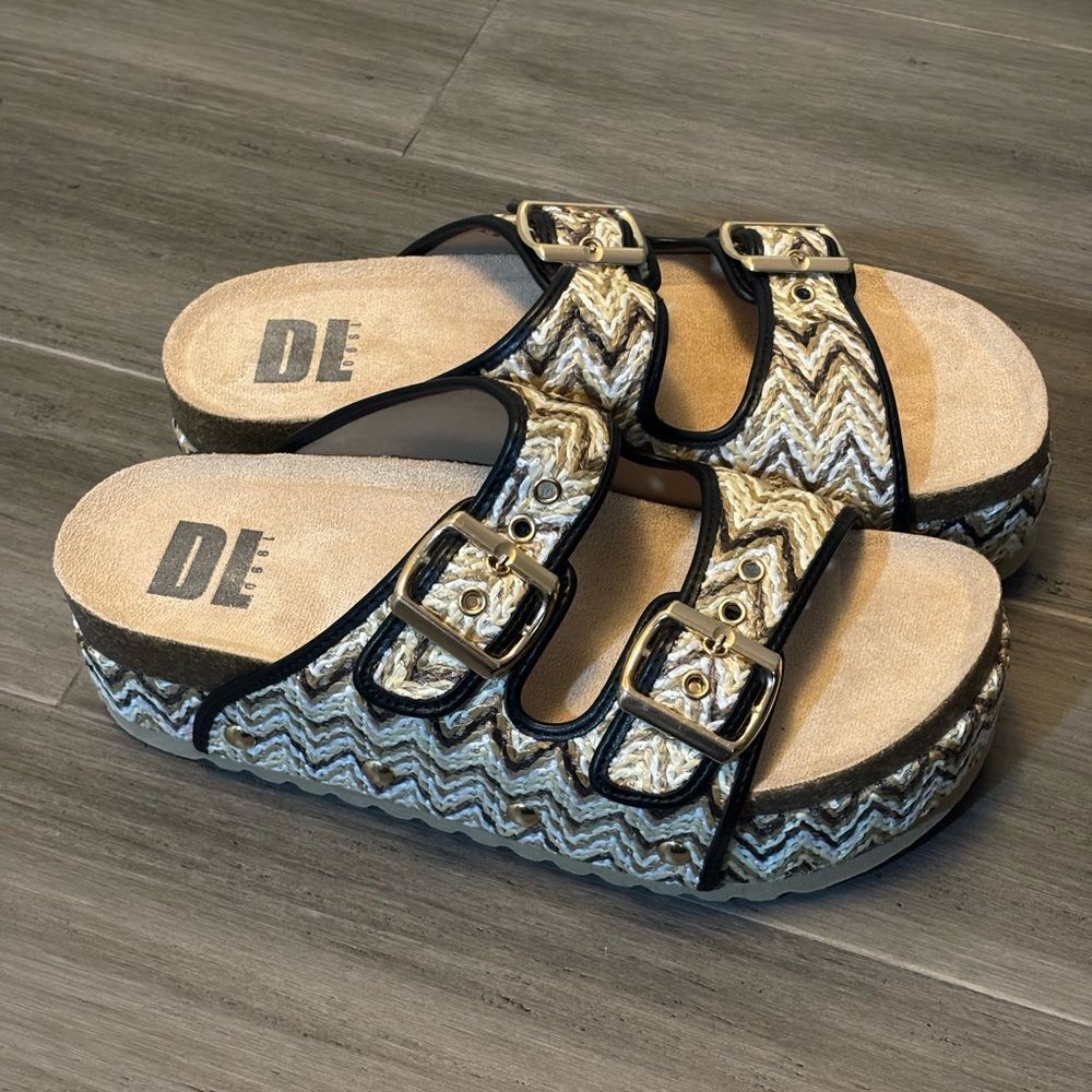Dirty Laundry Pueblo Raffia Platform Sandals